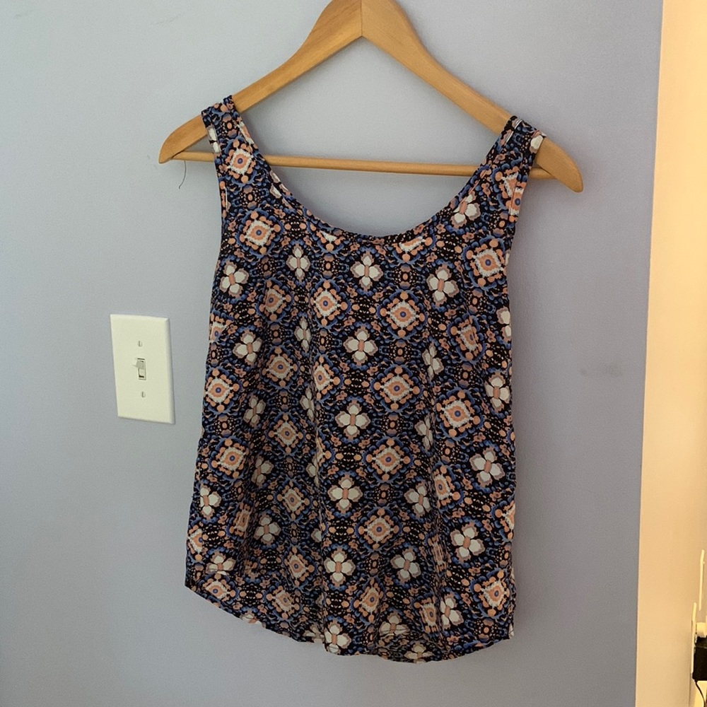 patterned satin tank